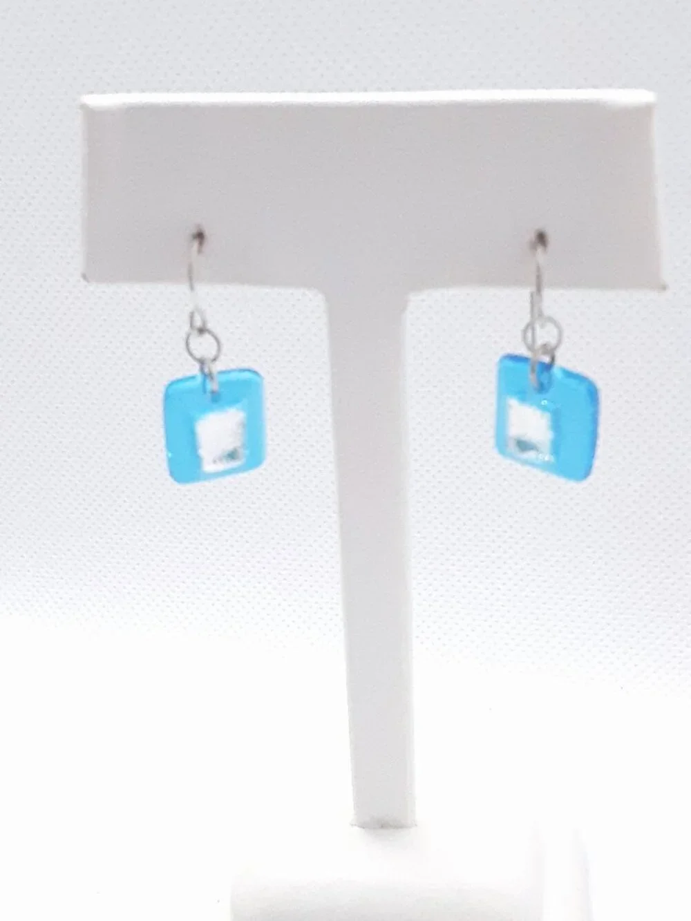 Summer Bright NEW ocean blue glass French wire earrings